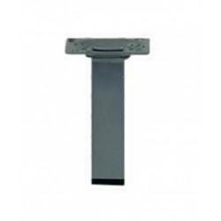 Pied de meuble carré fixe acier époxy gris, 10 cm de marque HETTICH, référence: B6236900