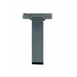 Pied de meuble carré fixe acier époxy gris, 10 cm - HETTICH