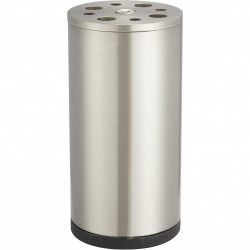 Pied de meuble cylindrique fixe acier brossé gris, 10 cm de marque HETTICH, référence: B6237200