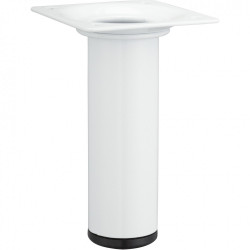 Pied de meuble cylindrique fixe acier époxy blanc, 10 cm de marque HETTICH, référence: B6237400
