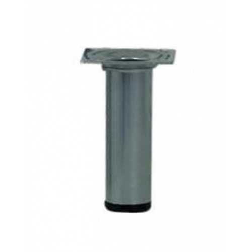 Pied de meuble cylindrique fixe acier époxy gris, 10 cm - HETTICH