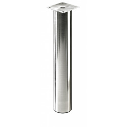 Pied de plan de travail cylindrique réglable acier brossé gris, de 40 à 70 cm - HETTICH