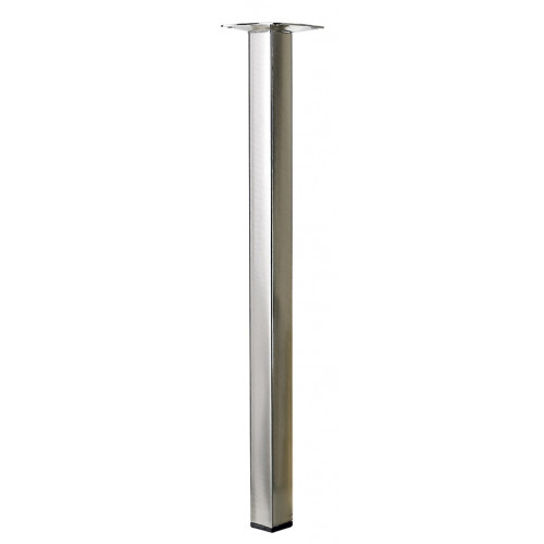 Pied de table basse carré fixe acier brossé gris, 40 cm - HETTICH