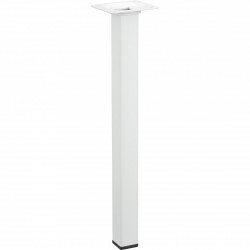 Pied de table basse carré fixe acier époxy blanc, 30 cm - HETTICH