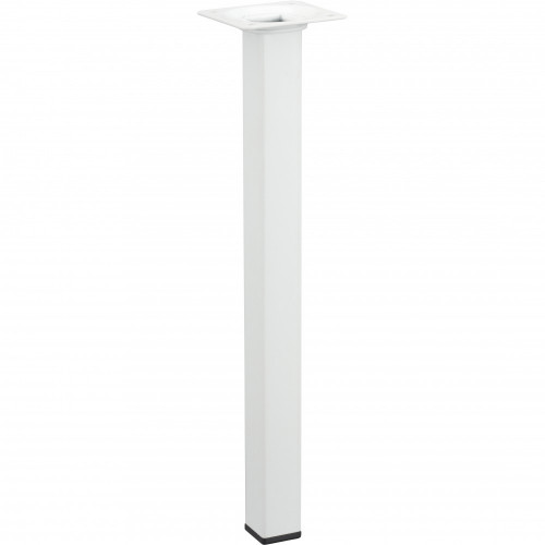 Pied de table basse carré fixe acier époxy blanc, 30 cm - HETTICH