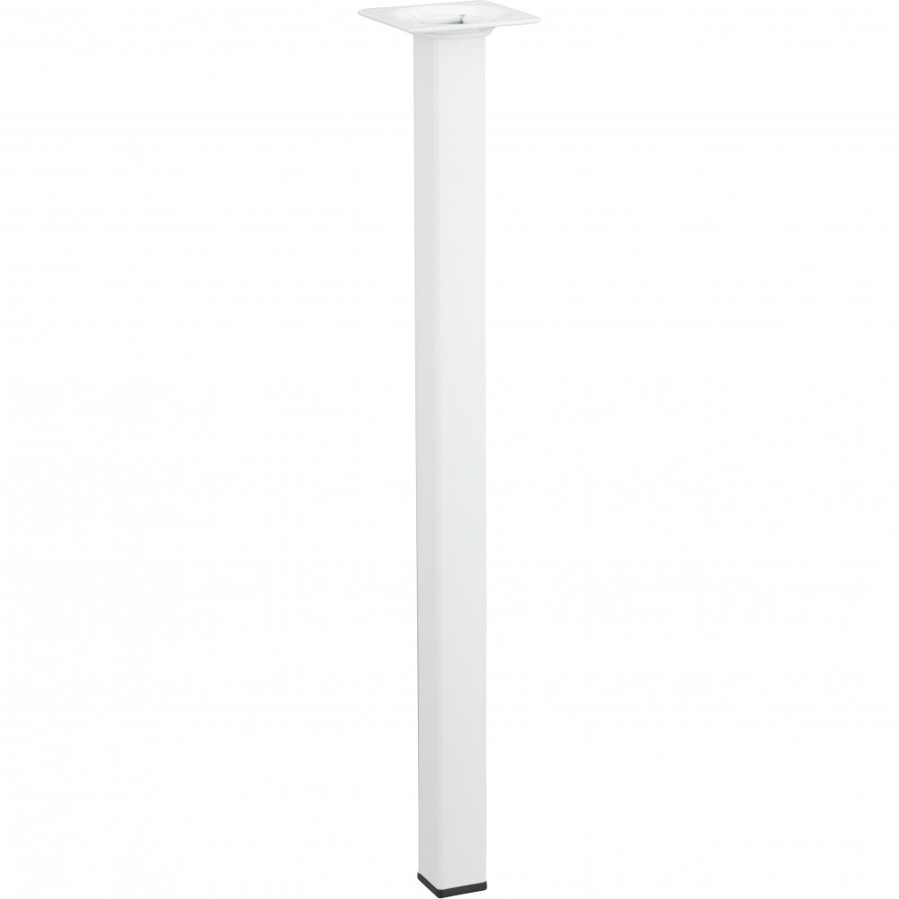 Pied de table basse carré fixe acier époxy blanc, 40 cm