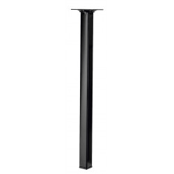 Pied de table basse carré fixe acier époxy noir, 40 cm - HETTICH