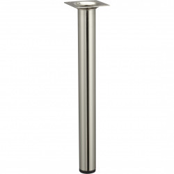 Pied de table basse cylindrique fixe acier brossé gris, 30 cm de marque HETTICH, référence: B6238300