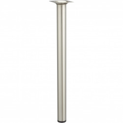 Pied de table basse cylindrique fixe acier brossé gris, 40 cm - HETTICH