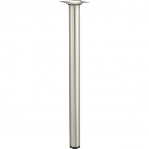 Pied de table basse cylindrique fixe acier brossé gris, 40 cm - HETTICH