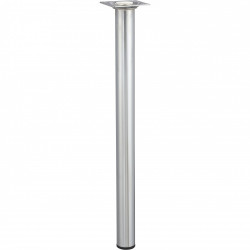 Pied de table basse cylindrique fixe acier chromé gris, 40 cm de marque HETTICH, référence: B6238500