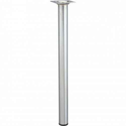 Pied de table basse cylindrique fixe acier chromé gris, 40 cm - HETTICH