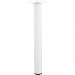 Pied de table basse cylindrique fixe acier époxy blanc, 30 cm de marque HETTICH, référence: B6238600