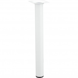 Pied de table basse cylindrique fixe acier époxy blanc, 30 cm - HETTICH