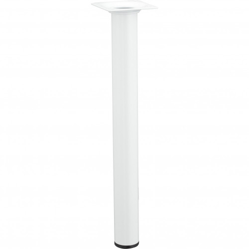 Pied de table basse cylindrique fixe acier époxy blanc, 30 cm - HETTICH