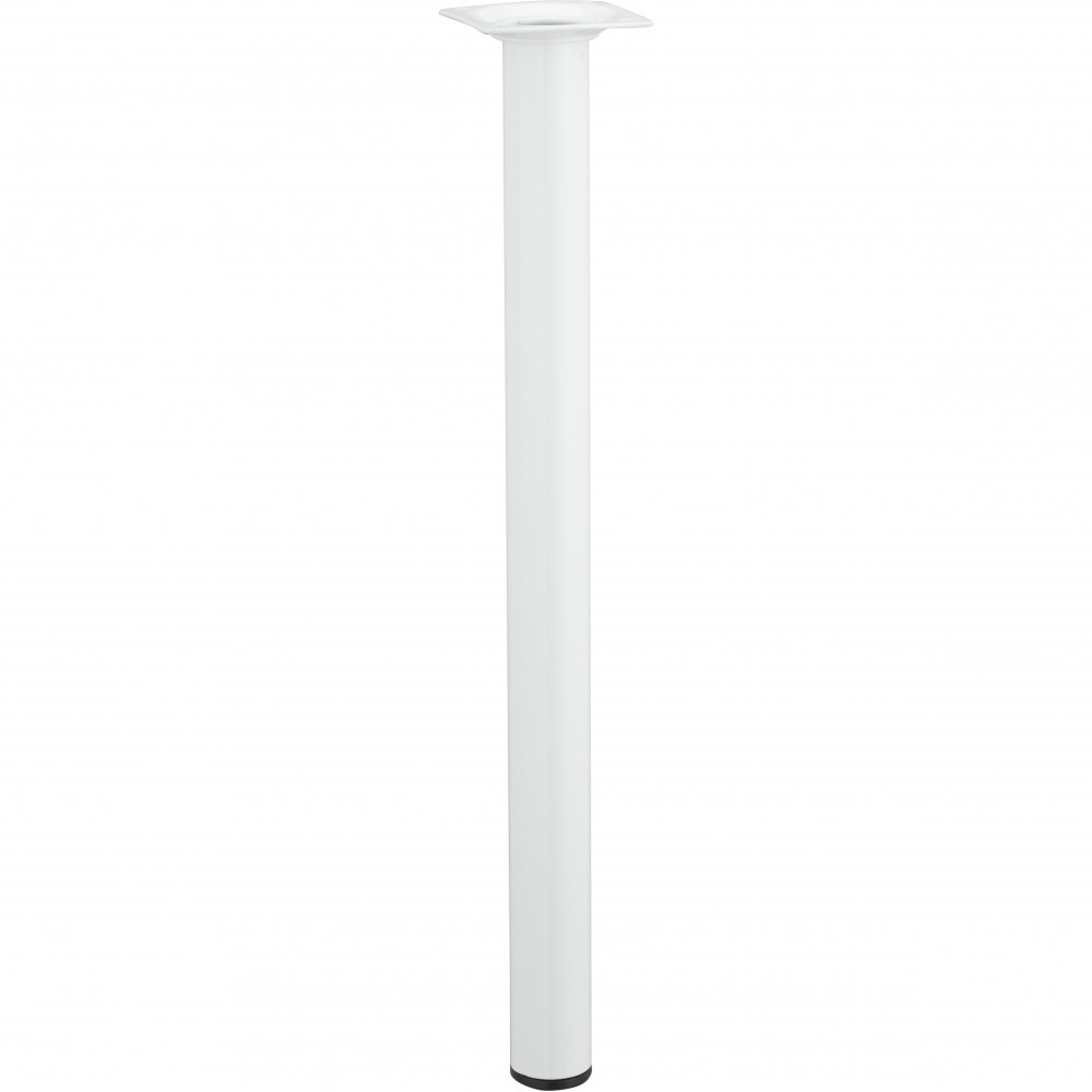Pied de table basse cylindrique fixe acier époxy blanc, 40 cm