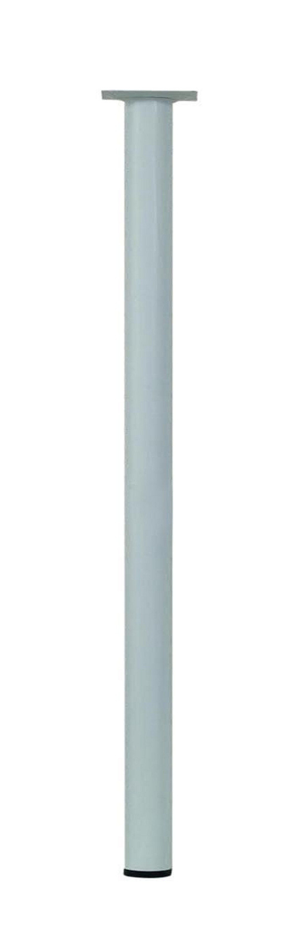 Pied de table basse cylindrique fixe acier époxy blanc, 70 cm
