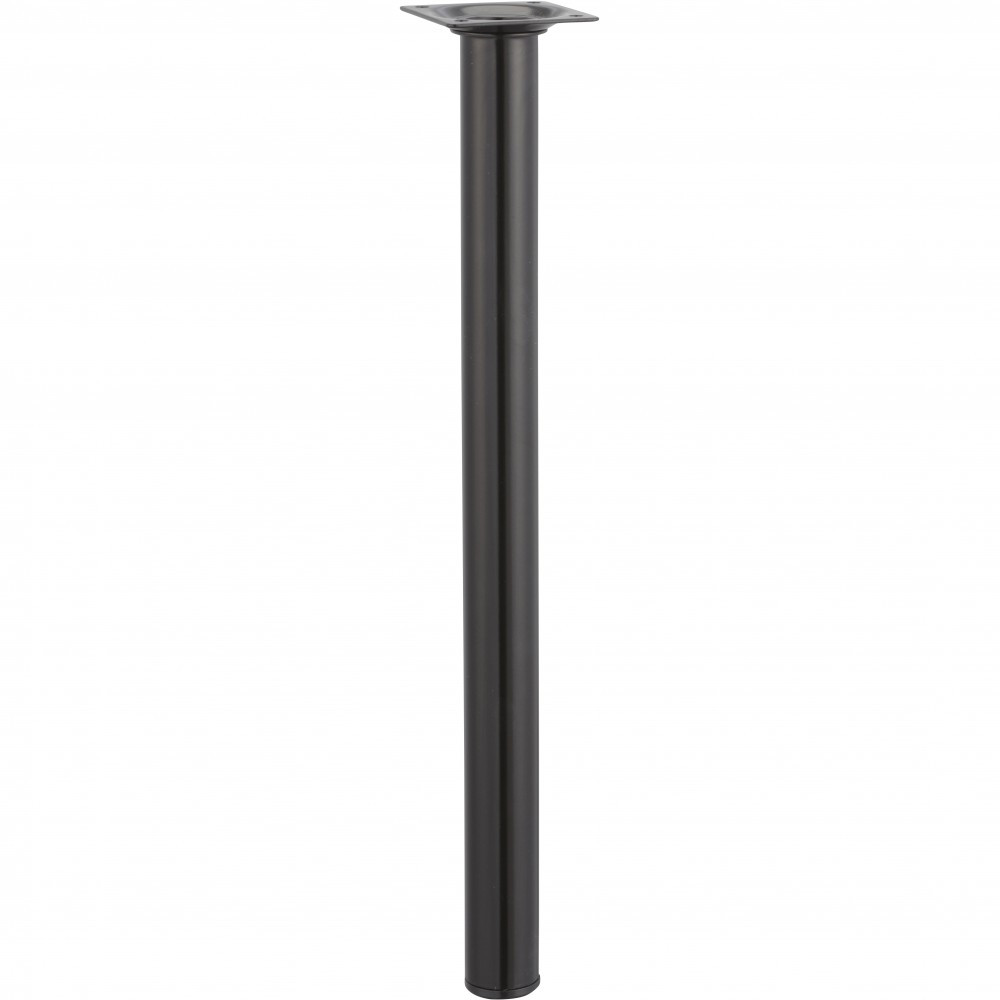 Pied de table basse cylindrique fixe acier époxy noir, 40 cm