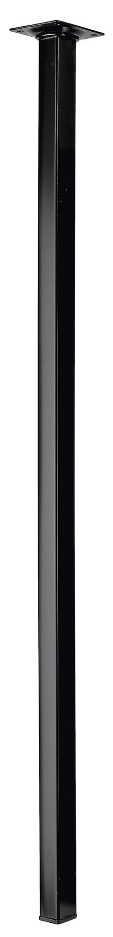 Pied de table carré fixe acier époxy noir, 80 cm