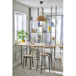 Pied de table carré fixe acier époxy noir, 80 cm - HETTICH