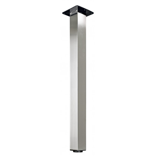 Pied de table carré réglable acier brossé gris, de 70 à 73 cm - HETTICH