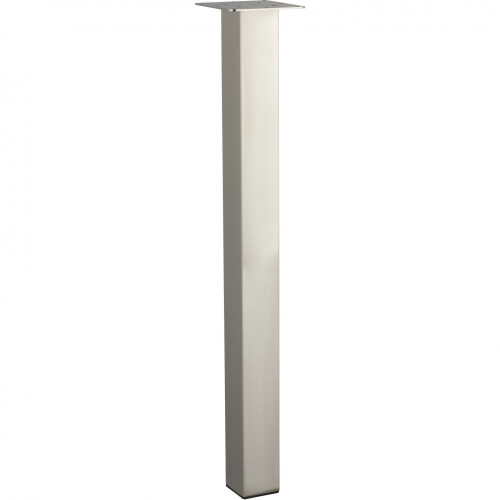 Pied de table carré réglable acier brossé gris, de 70 à 73 cm - HETTICH