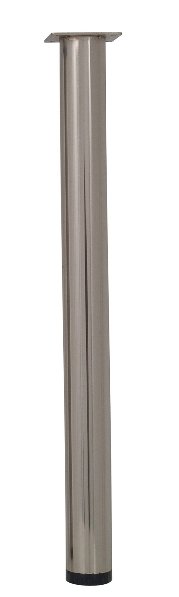 Pied de table cylindrique réglable acier brossé gris, de 70 à 73 cm