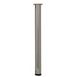 Pied de table cylindrique réglable acier chromé gris, de 70 à 73 cm - HETTICH