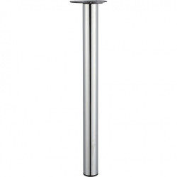 Pied de table cylindrique réglable acier chromé gris, de 70 à 73 cm - HETTICH