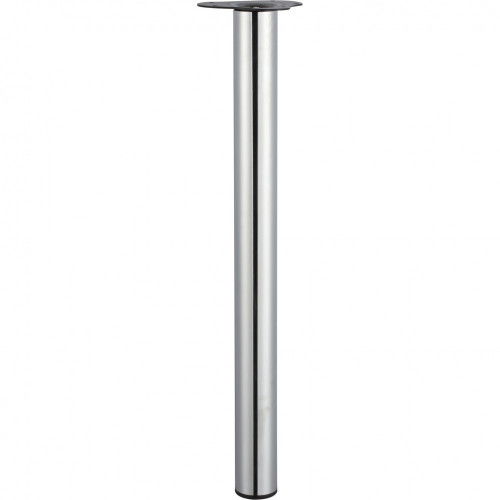 Pied de table cylindrique réglable acier chromé gris, de 70 à 73 cm - HETTICH