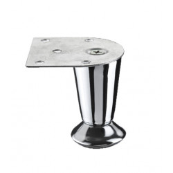 Pied meuble cylindrique HETTICH fixe acier chromé gris - H. 70 mm de marque HETTICH, référence: B6241600