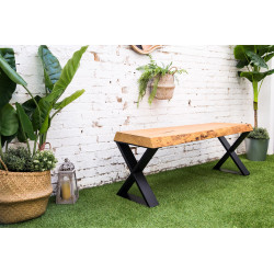 Pied meuble design REI fixe métal brut noir - REI