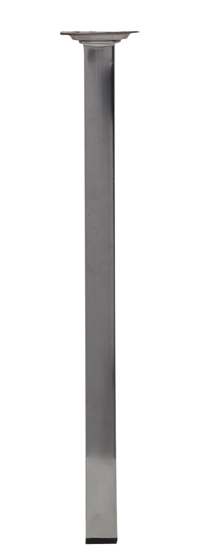 Pied table basse carré HETTICH fixe acier chromé gris
