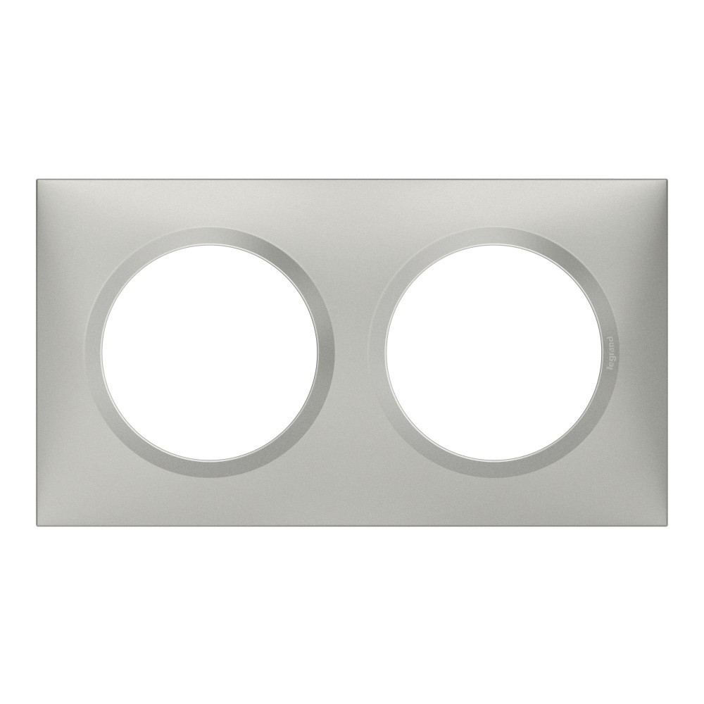 Plaque double Dooxie, LEGRAND, aluminium