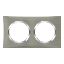 Plaque double Dooxie, LEGRAND, inox brossé - LEGRAND