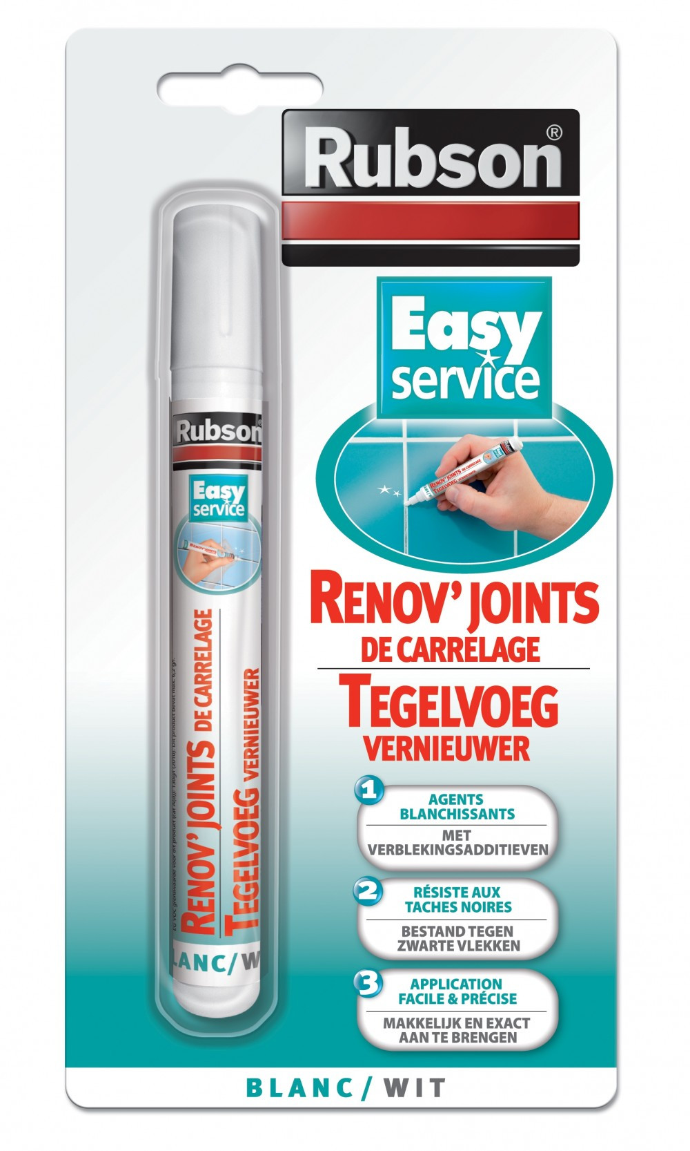 Rénovateur pour joint Rénov'joint de carrelage blanc  RUBSON 7 ml