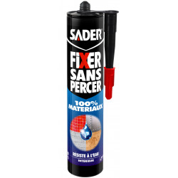 SADER Fixer sans percer 100% matériaux, 290 ml blanc - Sader