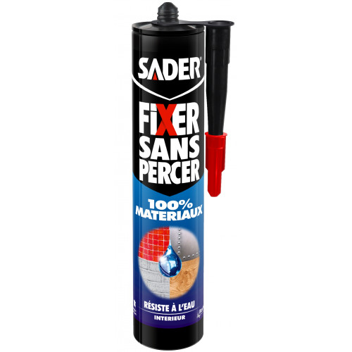 SADER Fixer sans percer 100% matériaux, 290 ml blanc - Sader