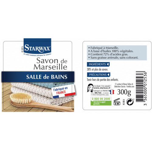 Savon marseille naturel cube STARWAX 0.3 kg - Starwax