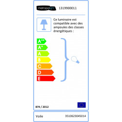 Suspension, design métal noir METROPOLIGHT Voile 1 lumière(s) D.35 cm - METROPOLIGHT