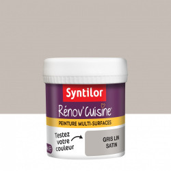 Testeur peinture Cuisine meubles, crédences SYNTILOR, gris lin, 0.075 l, satin - SYNTILOR