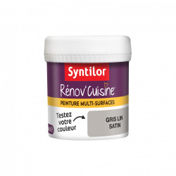 Testeur peinture Cuisine meubles, crédences SYNTILOR, gris lin, 0.075 l, satin - SYNTILOR