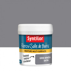 Testeur peinture salle de bain toute surface SYNTILOR gris minéral satiné 0.075l - SYNTILOR
