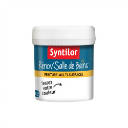 Testeur peinture salle de bains toute surface SYNTILOR, blanc satin, 0.075 l - SYNTILOR