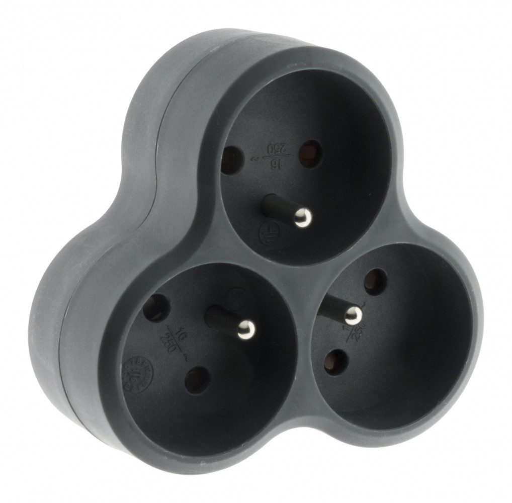 Zenitech Noir - Multiprise Triplite Triangulaire 16A - Image 2