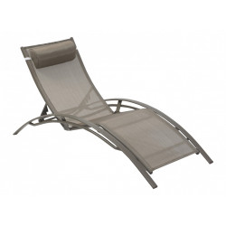 Bain de soleil de jardin en aluminium cappuccino - DCB GARDEN
