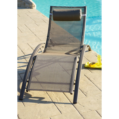 Bain de soleil de jardin en aluminium cappuccino - DCB GARDEN