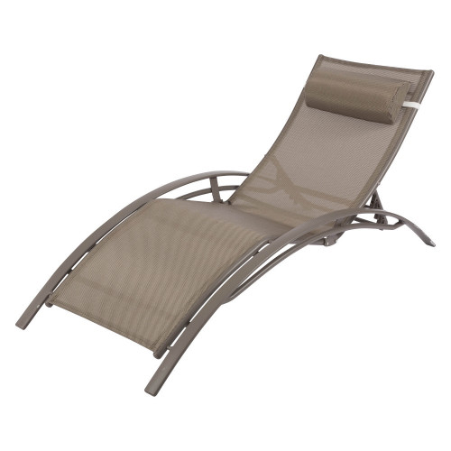 Bain de soleil de jardin en aluminium cappuccino - DCB GARDEN