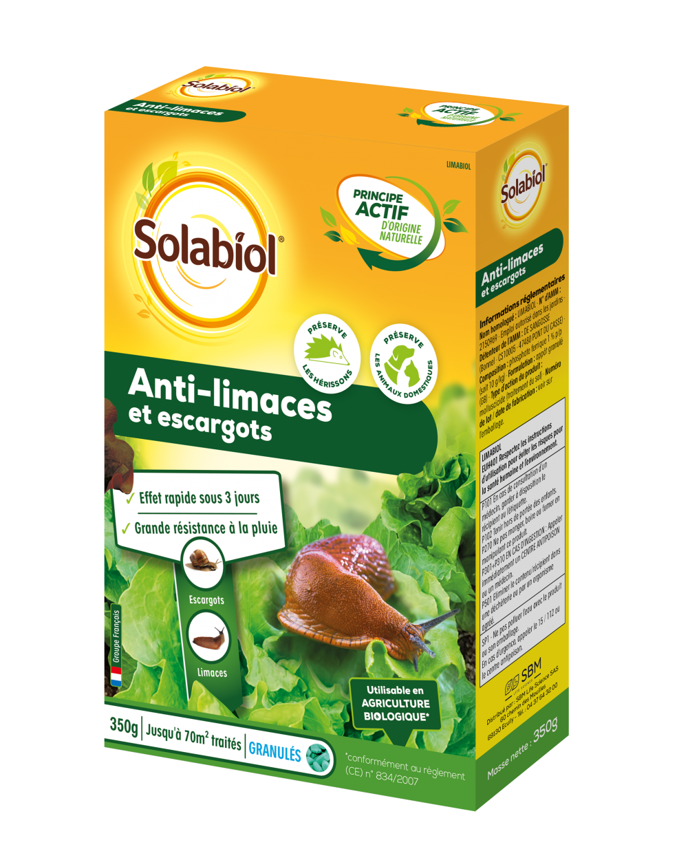 Granulés antilimaces SOLABIOL, 350g
