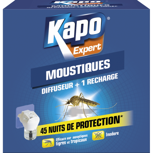 Insecticide diffuseur liquide et 1 recharge moustiques KAPO, 33 ml - KAPO